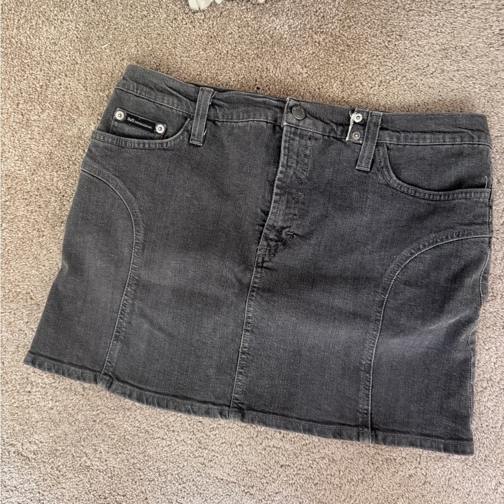 Dolce and Gabbana Gray Denim Skirt